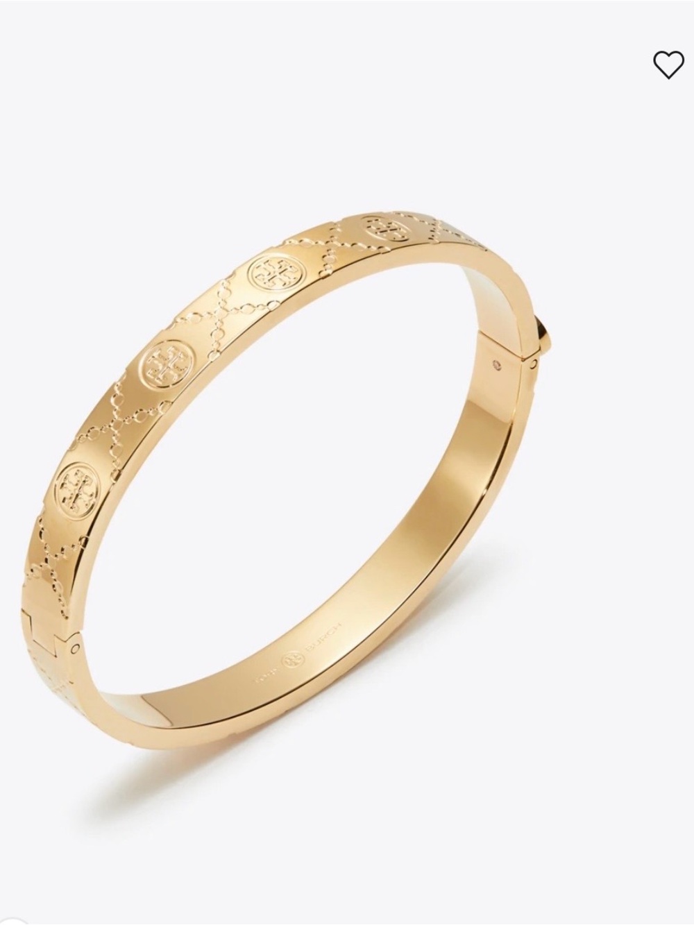 Tory Burch Icon T Monogram Hinge Gold Bracelet - Picture 7 of 9